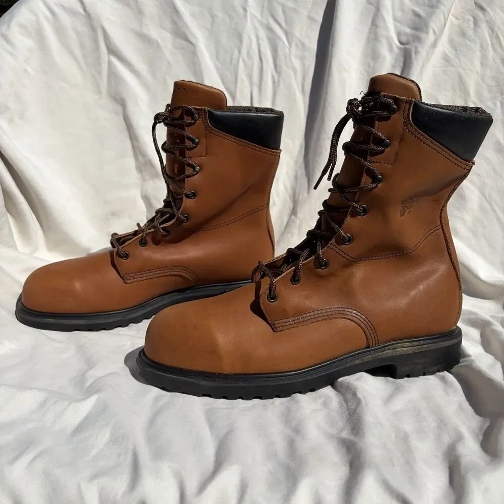Red Wing 6015 GoreTex Waterproof Work Boots USA Made Sz 11D Brown Leather Safety